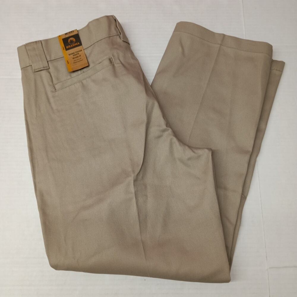 Brahma Men's Work Tough Pants Size 36x30 Sandy Taupe Fit‎